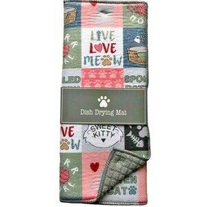 Spoiled Cat Dish Drying Mat Super Absorbent Kitten Kitty 15x20 Pet Lover Meow